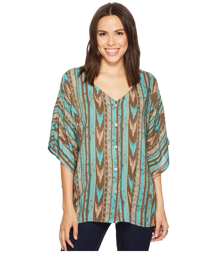 Cruel Printed Rayon Poncho (multicolored) Women's Clothing