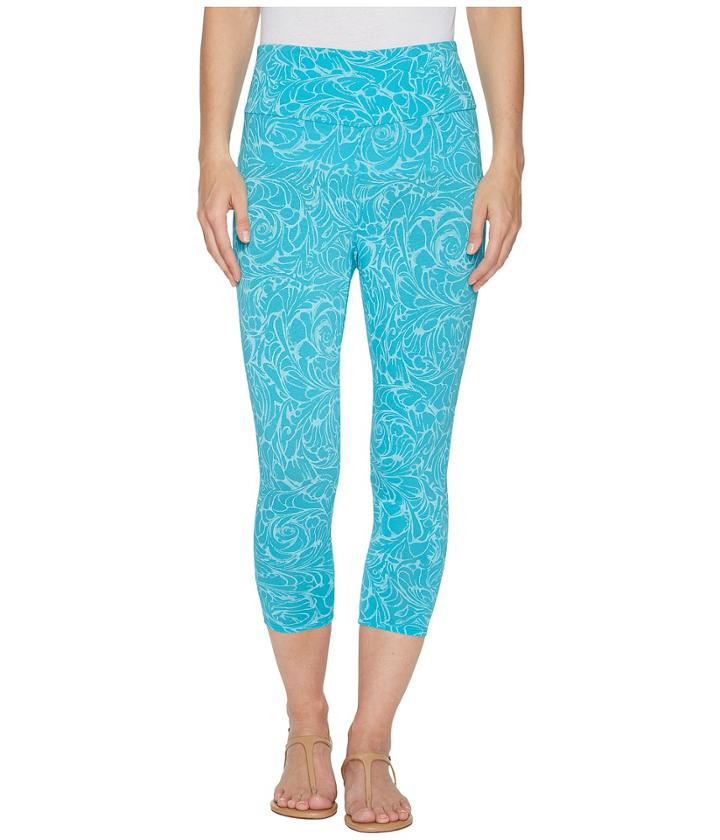 Fresh Produce Waves Oceanside Capri Leggings (luna Turquoise) Women's Casual Pants