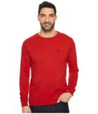 U.s. Polo Assn. Long Sleeve Crew Neck T-shirt (barn Red) Men's T Shirt