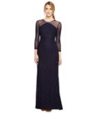 Adrianna Papell Lace Modified Mermaid Gown (navy) Women's Dress