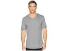 Jockey 50 Rayon/50 Poly Knit Short Sleeve V-neck Tee (caviar/grey) Men's Short Sleeve Pullover