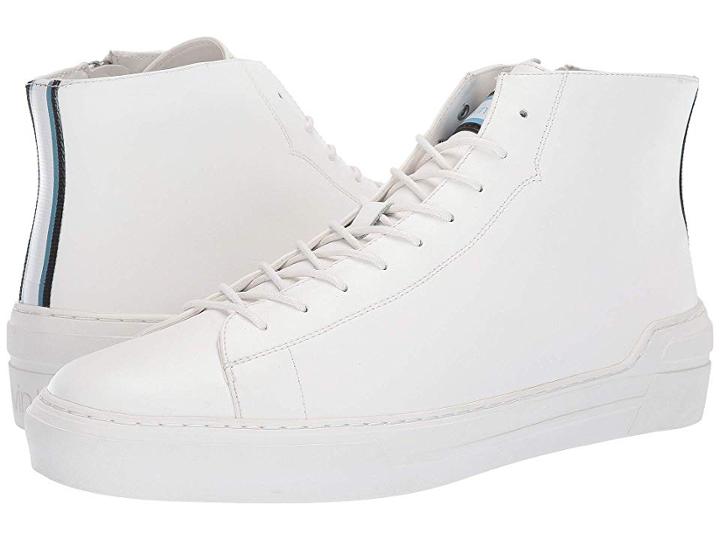 Calvin Klein Okey (white Smooth Calf/nylon Webbing Stripe) Men's Lace Up Casual Shoes