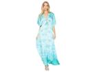 Green Dragon South Beach Tie-dye Ashley Maxi Kaftan (aqua) Women's Clothing