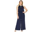 Kari Lyn Plus Size Diana High-neck Jumpsuit (navy) Women's Jumpsuit & Rompers One Piece