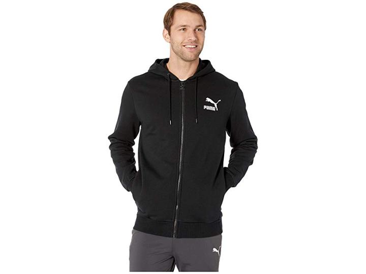 Puma Classics Logo Fz Hoody (puma Black) Men's Sweater