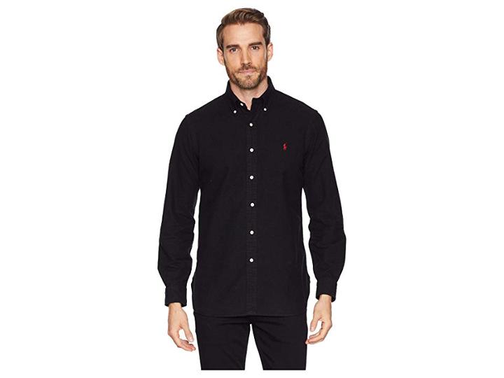 Polo Ralph Lauren Classic Fit Brushed Oxford (polo Black) Men's Clothing