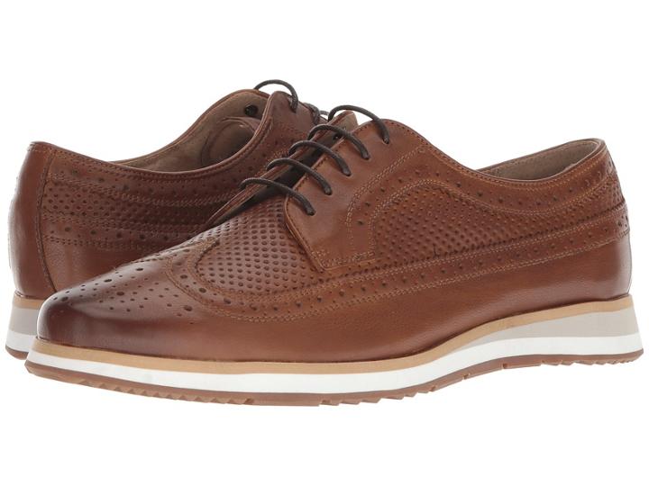 Florsheim Flux Wingtip Oxford (saddle Tan Perf) Men's Lace Up Wing Tip Shoes