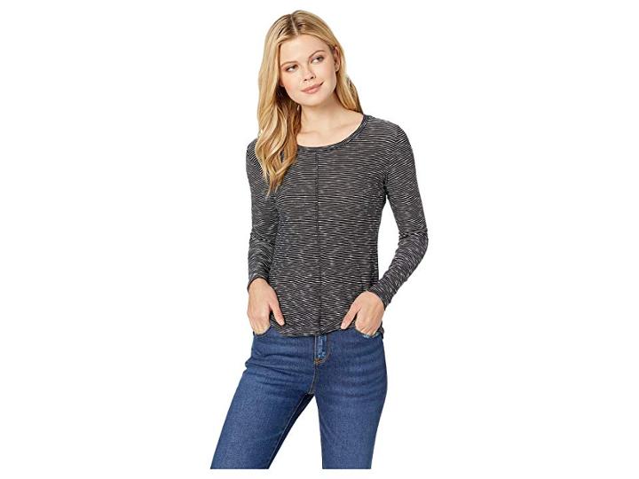 Elliott Lauren Night And Day Top With Overlock Seam Detail (black/white) Women's Clothing