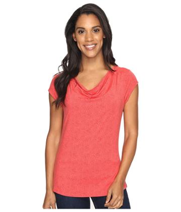 Toad&co Susurro Short Sleeve Tee (bright Coral Texture Print) Women's Short Sleeve Pullover