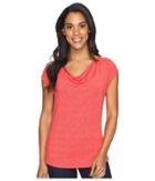 Toad&co Susurro Short Sleeve Tee (bright Coral Texture Print) Women's Short Sleeve Pullover