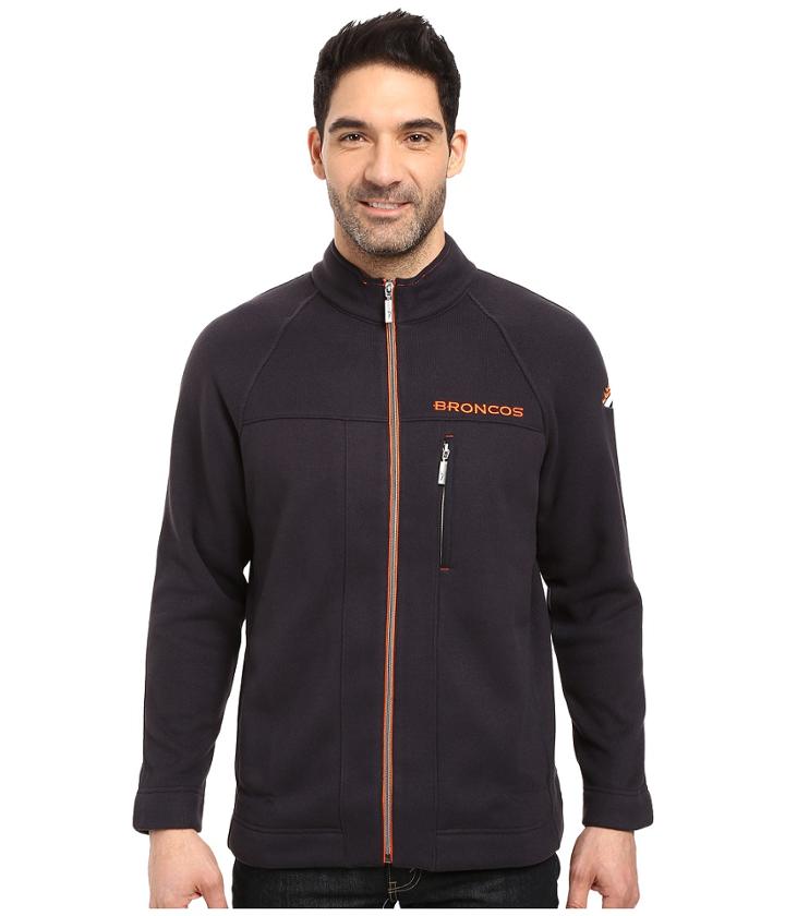 Tommy Bahama Denver Broncos Nfl Blindside Knit Jacket (broncos Deep Blue) Men's Jacket