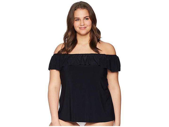 Magicsuit Plus Size Solid Kris Tankini Top (black) Women's Swimwear