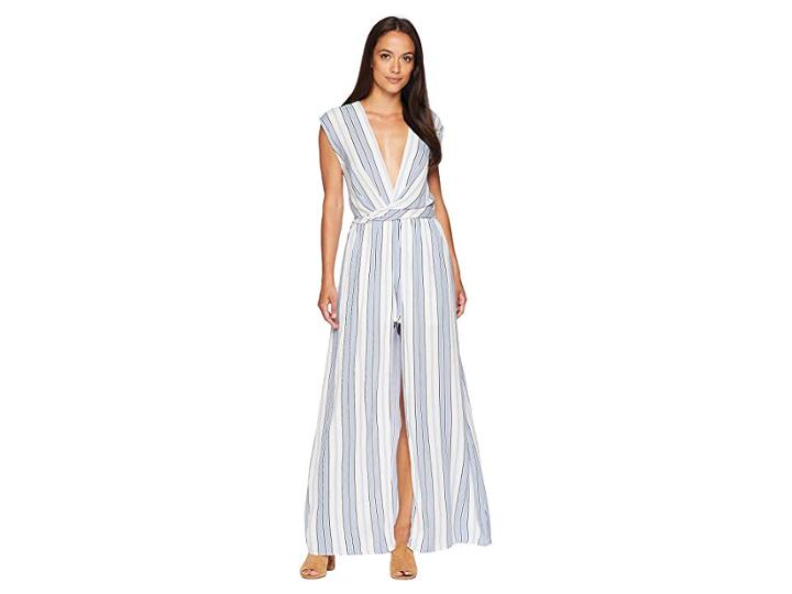 American Rose Jaylin Cap Sleeve Romper (blue) Women's Jumpsuit & Rompers One Piece