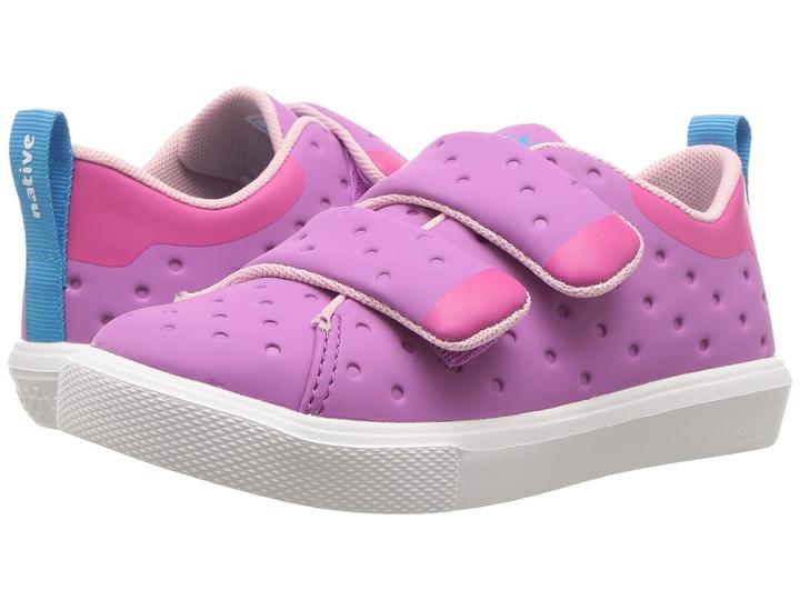 Native Kids Shoes Monaco Hl Ct (toddler/little Kid) (peace Purple Coated/hollywood Pink/shell White) Girls Shoes