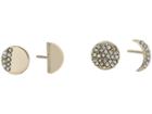 Lauren Ralph Lauren Minimal Metal And Pave Set Of 2 Mixed Earrings (gold/crystal) Earring