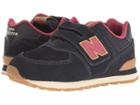 New Balance Kids Yv574v1 (little Kid/big Kid) (black/earth Red) Kids Shoes