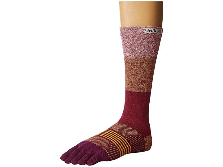 Injinji Trail Midweight Crew (pomegranate) Women's Crew Cut Socks Shoes