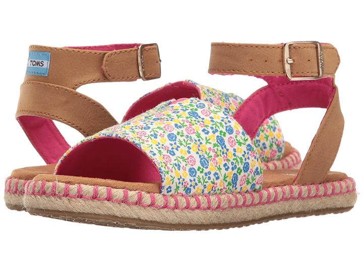 Toms Kids Malea Sandals (little Kid/big Kid) (fuchsia Multi Floral) Girls Shoes