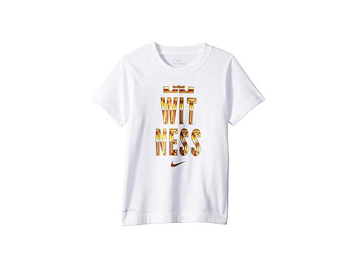 Nike Kids Lebron 24l Witness Dri-fittm Tee (little Kids) (white) Boy's T Shirt