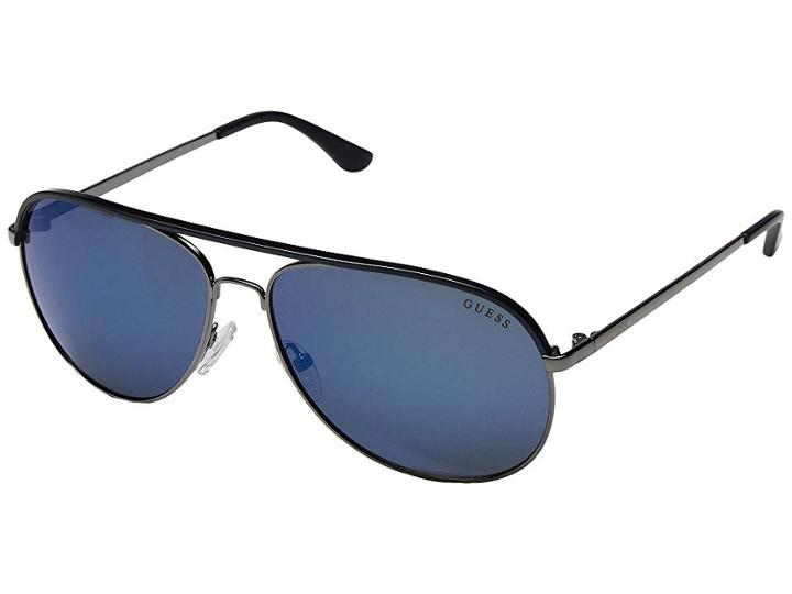 Guess Gf5013 (gunmetal/blue/blue Mirror Lens) Fashion Sunglasses