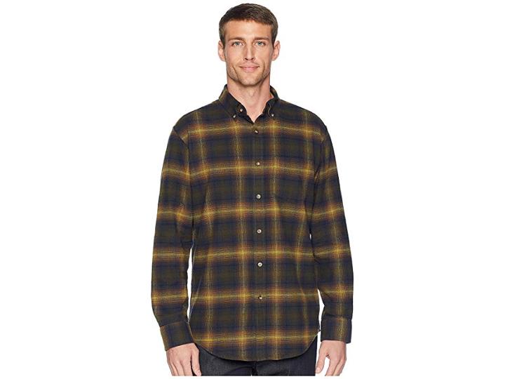 Pendleton Lister Flannel Fitter Shirt (olive/blue Ombre) Men's Clothing