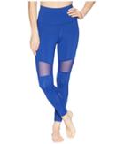 Reebok Lux Mesh High-rise Tights (blue) Women's Casual Pants