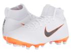 Nike Kids Superfly 6 Academy Mg Soccer (little Kid/big Kid) (white/metallic Cool Grey/total Orange) Kids Shoes