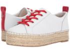 Sam Edelman Carleigh (super White/candy Red Russel Soft Action Leather) Women's Lace Up Casual Shoes