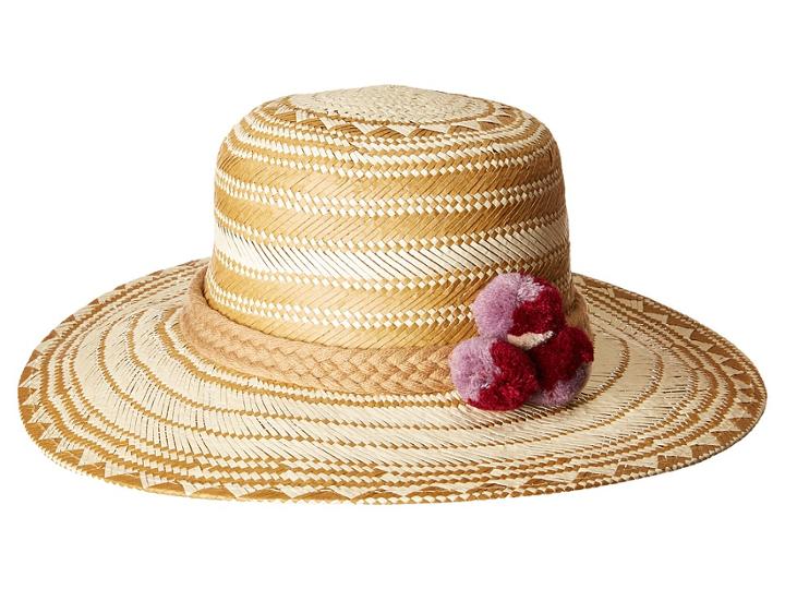 San Diego Hat Company Pbm1044os Woven Paper W/ Triple Poms (natural) Caps