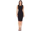 Calvin Klein Sheath Dress With Hardware And Cut Out Detail Cd8c16lf (black) Women's Dress