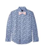 Tommy Hilfiger Kids Long Sleeve Floral Print Shirt W/ Bow Tie (big Kids) (crystal Rose) Boy's Clothing