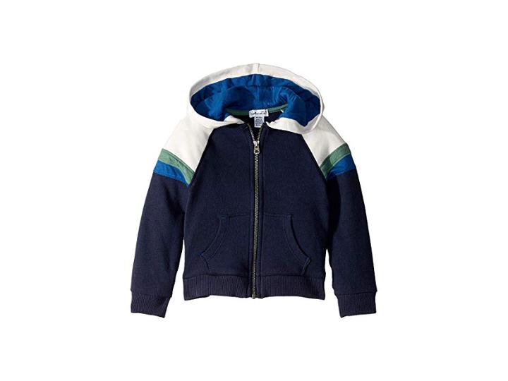 Splendid Littles Racing Stripe Hoodie Jacket (infant) (true Navy) Boy's Coat