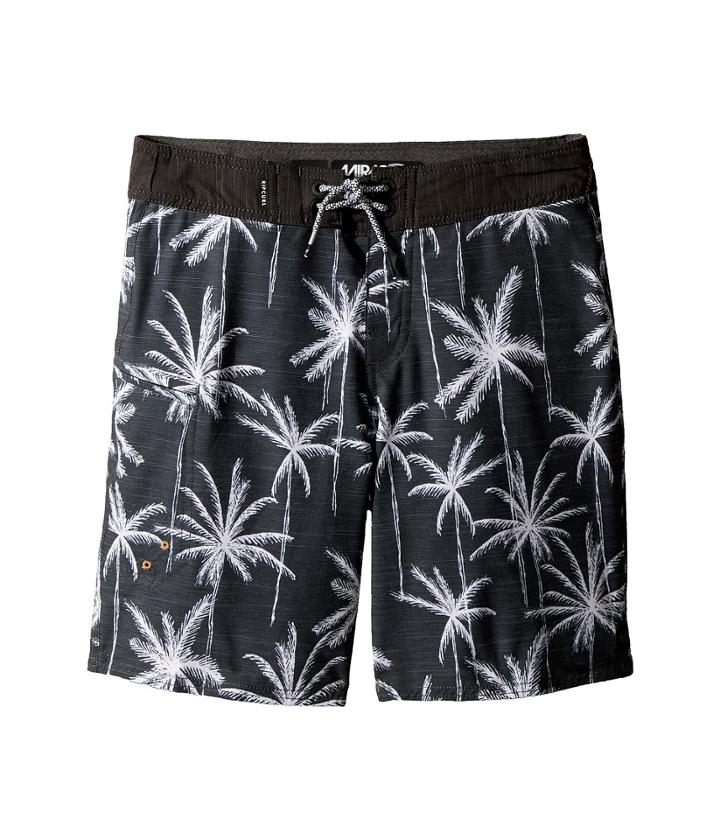 Rip Curl Kids Mirage Palm Trip Boardshorts (big Kids) (black) Boy's Swimwear
