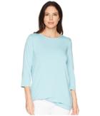 Lisette L Montreal Siena Jersey Side Knot Top (pool Blue) Women's Long Sleeve Pullover