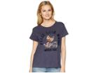 Lucky Brand Embroidered Woodstock Tee (american Navy) Women's T Shirt