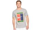 Nike Court Heritage Logo Tennis Tee (dark Grey Heather/dark Grey Heather) Men's T Shirt