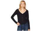 Free People Cecilia Long Sleeve Top (black) Women's Clothing