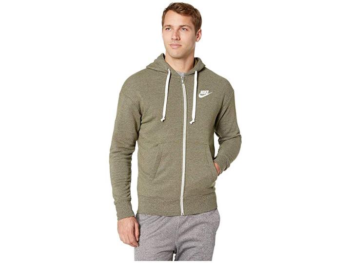 Nike Nsw Heritage Hoodie Full Zip (olive Canvas/heather/sail) Men's Sweatshirt