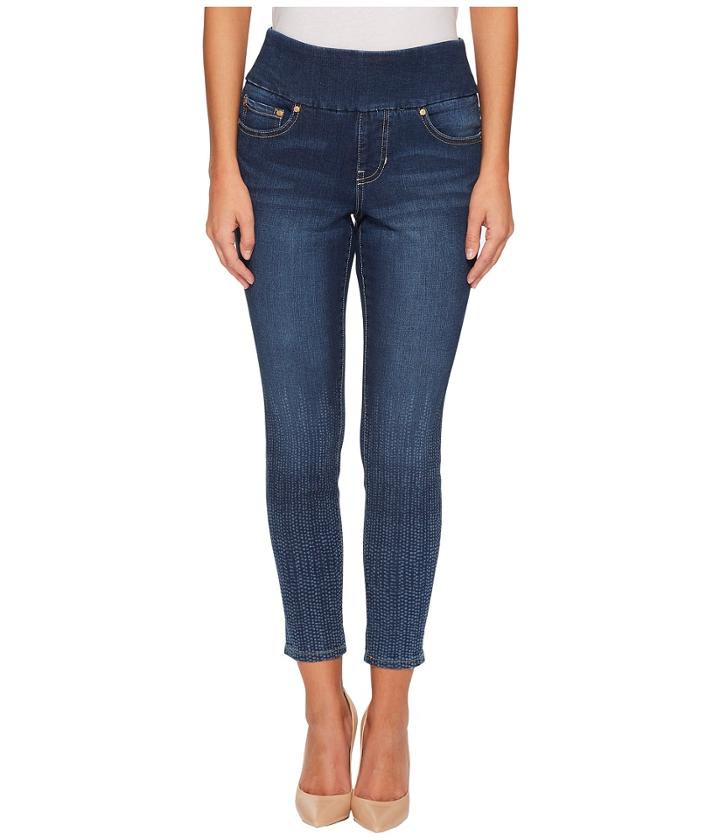 Jag Jeans Petite Petite Nora Skinny Ankle Pull-on Jeans W/ Laser Print In Dot Stripe (dot Stripe) Women's Jeans