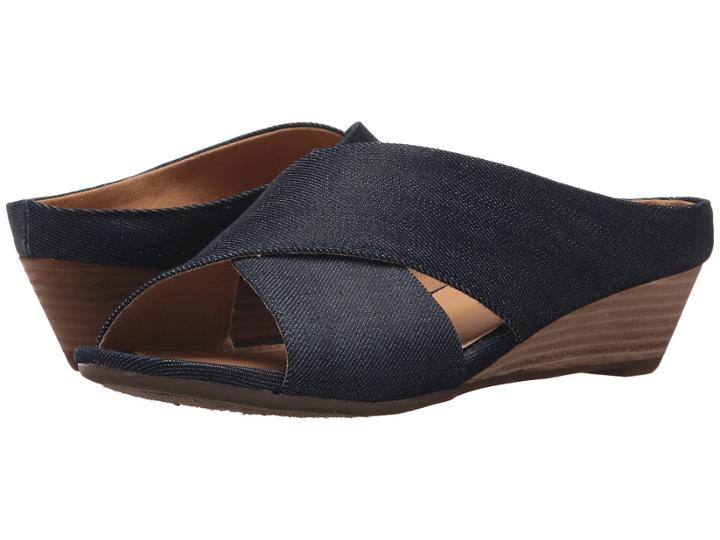 Me Too Sandi (navy Denim) Women's Wedge Shoes