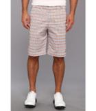 Puma Golf Plaid Tech Short (vibrant Orange) Men's Shorts