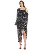 Preen By Thornton Bregazzi Cosmos Dress W/ Black Jersey Slip (black Floral) Women's Dress