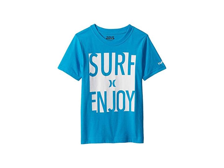 Hurley Kids Surf And Enjoy Tee (little Kids) (blue Lagoon Heather) Boy's T Shirt