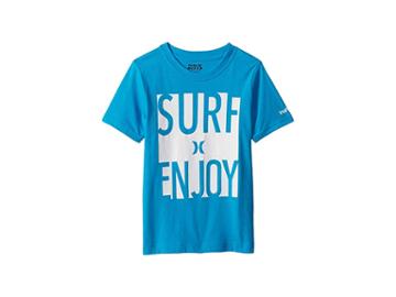 Hurley Kids Surf And Enjoy Tee (little Kids) (blue Lagoon Heather) Boy's T Shirt