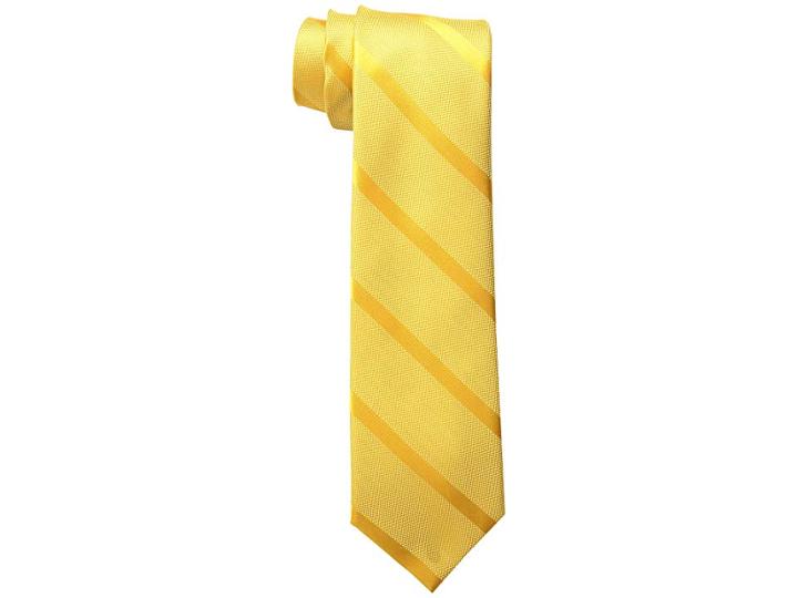 Tommy Hilfiger Solid Textured Stripe (yellow) Ties