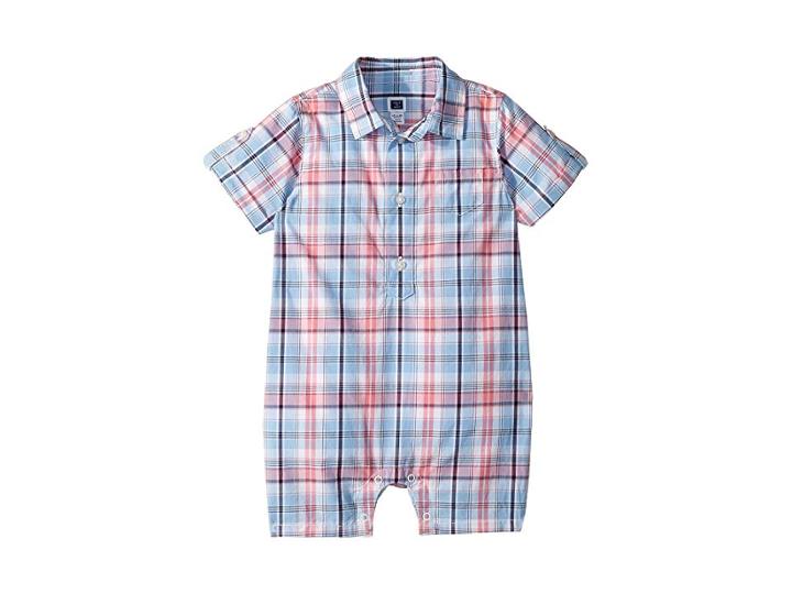 Janie And Jack Gingham One-piece (infant) (multi Plaid) Boy's Jumpsuit & Rompers One Piece