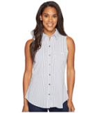 Columbia Super Harborside Woven Sleeveless Shirt (collegiate Navy Seersucker/sunlit) Women's Sleeveless