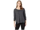 Nally & Millie Brushed Long Sleeve Top With Panel Seam (black) Women's Clothing