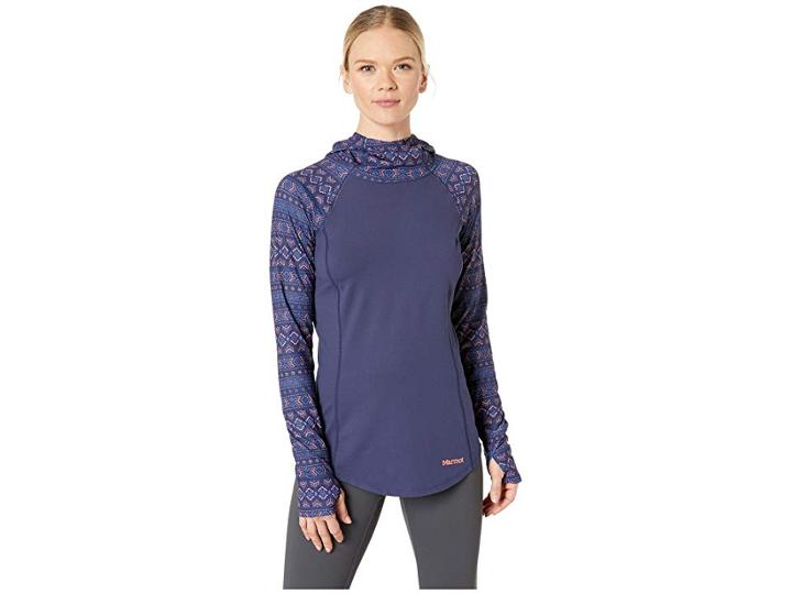 Marmot Midweight Meghan Hoodie (arctic Navy Yucatan) Women's Sweatshirt
