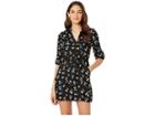 Angie Floral Printed 3/4 Sleeve Dress (black) Women's Dress